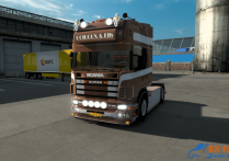 斯堪尼亚 164L V8 580 Poiroux Fils涂装卡车+挂车 模组包 [1.53-1.54]