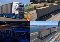 斯堪尼亚 R560 V8 Abroll 涂装卡车+挂车模组包 [无锁通用版]